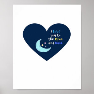 Poster Eu Te Amo Até a Lua e de Volta Clássico Atemporal