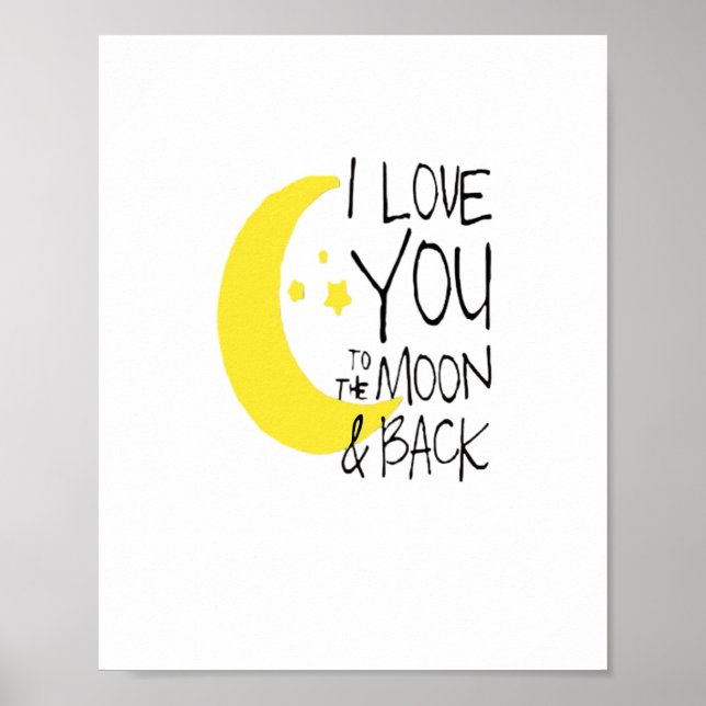 Poster Eu Te Amo Até a Lua e de Volta Clássico Romântico  (Frente)
