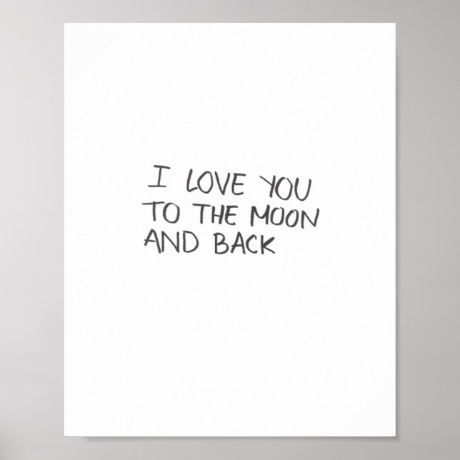 Poster Eu Te Amo Até a Lua e de Volta Design Artístico  (Frente)