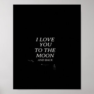 Poster Eu Te Amo Até à Lua e de Volta Estilo Elegante 
