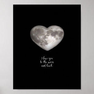Poster Eu Te Amo Até a Lua e de Volta Olhar Minimalista L