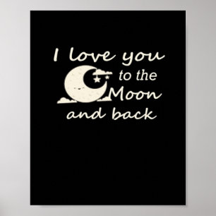 Poster Eu Te Amo Até a Lua e de Volta Romântico Clássico