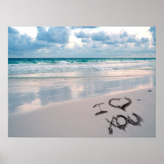 Poster Eu Te Amo, Beach Sunset