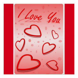 PÓSTER "EU TE AMO" CORAÇÕES