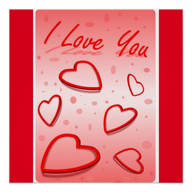 PÓSTER "EU TE AMO" CORAÇÕES (Frente)