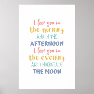 Poster Eu Te Amo de Manhã Arte Colorida Skidamarink