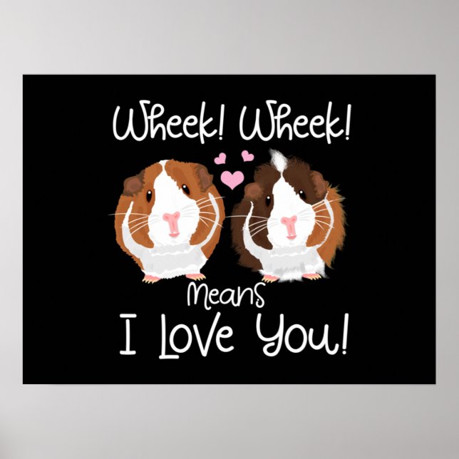 Poster Eu Te Amo Guinei Pig Cavy Roddent (Frente)