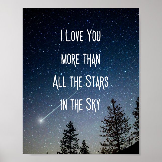 Poster Eu te amo mais do que todas as estrelas no céu (Frente)