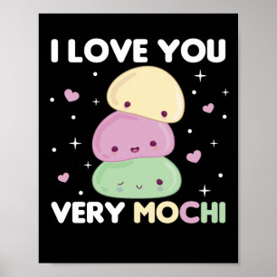 Poster Eu Te Amo Muito Mochi - Sorvete Kawaii Mochi