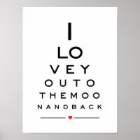 Eu te amo na lua e no gráfico de trás
