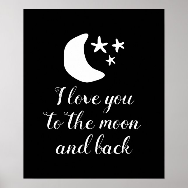 Poster Eu te amo na lua e no quadro negro (Frente)