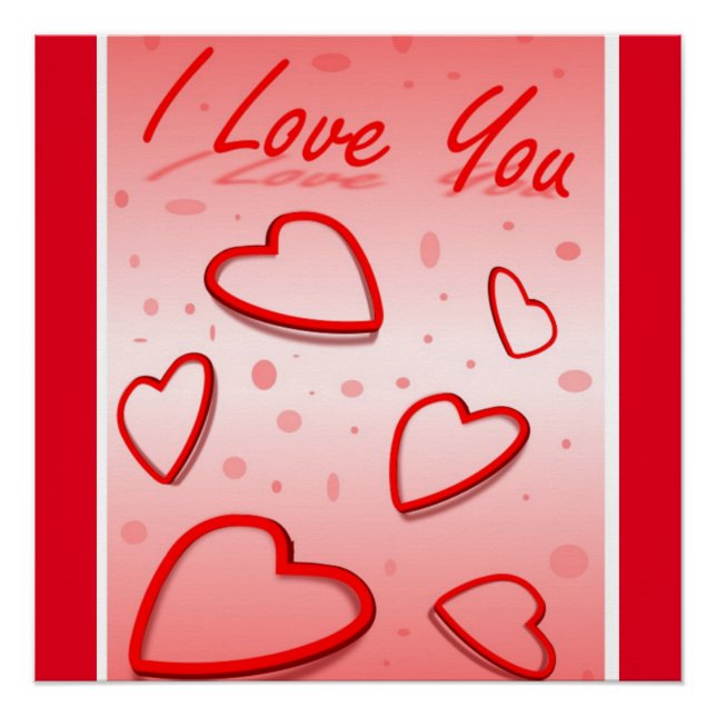 PÓSTER "EU TE AMO" NAMORADOS CORAÇÃO (Frente)