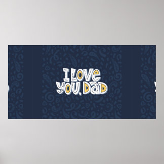 Poster Eu te amo, pai. Bright lettering aspas no dar
