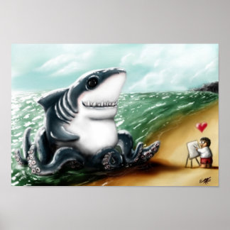 Poster Eu te amo, Sharktopus