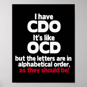 Poster Eu tenho Cdo - É como Ocd, mas as letras estão em