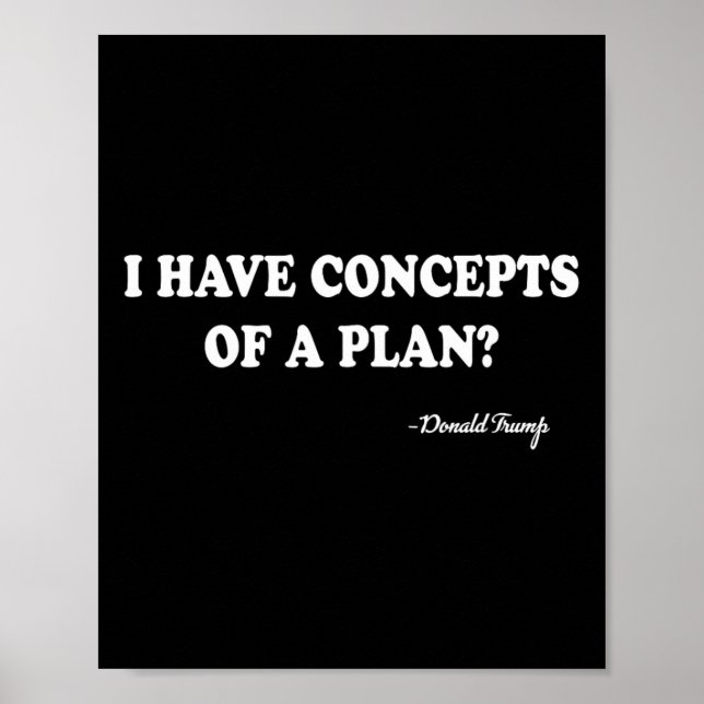 Poster Eu Tenho Conceitos De Um Plano Donald Trump (Frente)