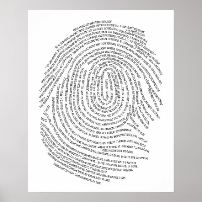 Poster "Eu tenho dislexia!" Pôster (Frente)