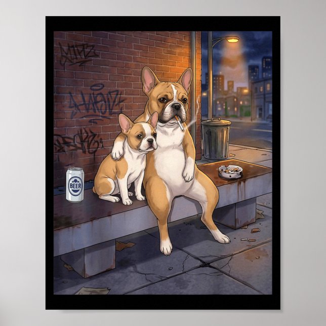 Poster Eu Tenho Esse Cachorro Em Mim Cachorro Bulldog Fra (Frente)