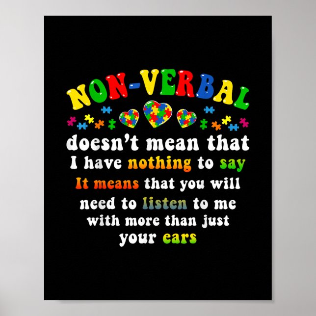 Poster Eu Tenho Quebra-cabeça de Consciência Autismo Não- (Frente)