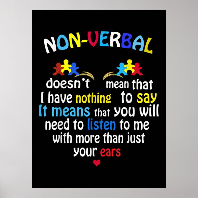 Poster Eu Tenho Quebra-cabeça de Consciência Autista Não- (Frente)