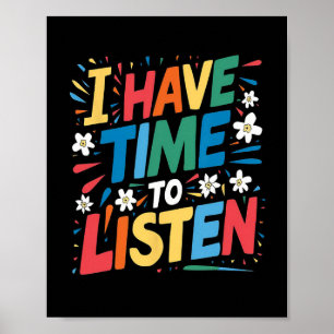 Poster Eu Tenho Tempo Para Ouvir O Suicídio Saúde Mental 