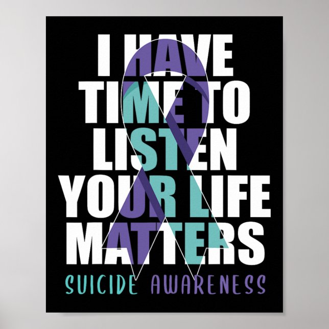 Poster Eu Tenho Tempo Para Ouvir Problemas De Vida Suicíd (Frente)