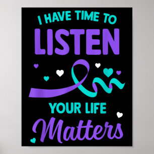 Poster Eu Tenho Tempo Para Ouvir Saúde Mental Conscientiz