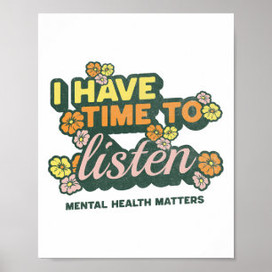 Poster Eu Tenho Tempo Para Ouvir Suicídio Sensibilização