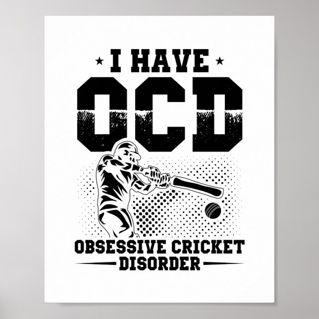 Poster Eu tenho TOC | Cricket Player Gift Idea (Frente)