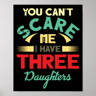 Poster Eu tenho três filhas Pai vintage Dia de os pais