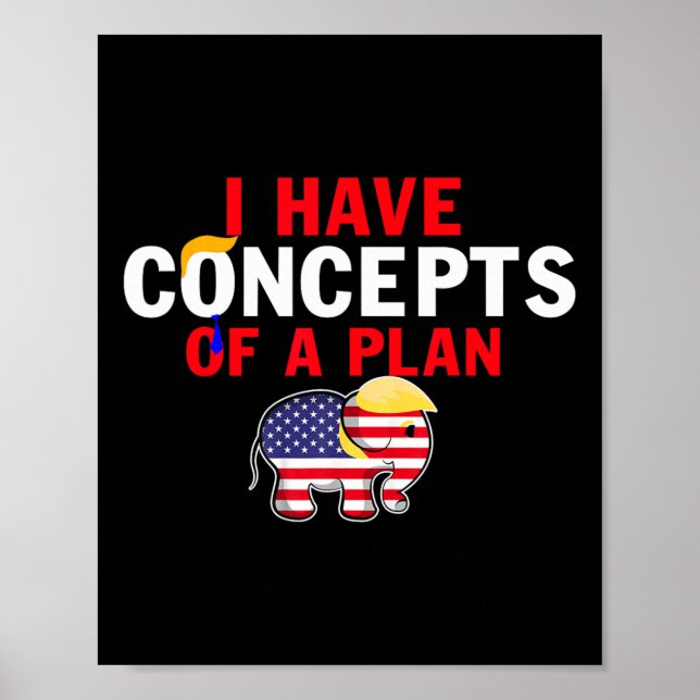 Poster Eu Tenho Um Conceito De Plano Engraçado Trump Harr (Frente)