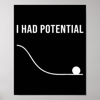 Poster Eu Tinha Potencial Citação Minimalista Sarcástica 