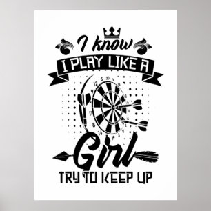 Poster Eu Toco Dart Como Uma Rapariga