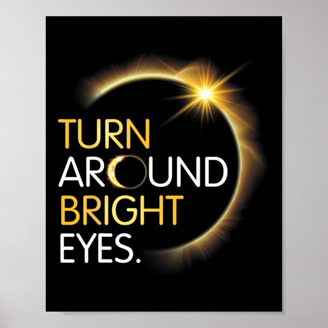 Poster Eu Totalidade Eclipe Solar Vira-Se À Volta E (Frente)