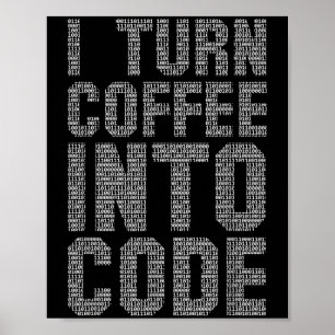 Poster Eu Transformo Café Em Um Programador De Cotação En