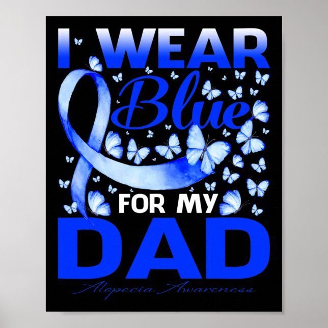 Poster Eu Uso Azul Para a Conscientização da Alopecia do  (Frente)