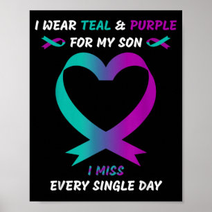 Poster Eu Uso Azul-turquesa E Roxo Pelo Meu Filho Eu Sint