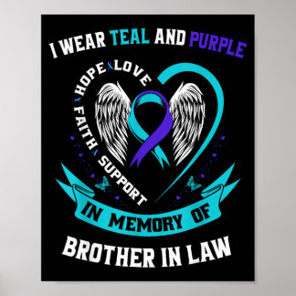 Poster Eu Uso Camisa de Conscientização Roxo Azul Irmão d