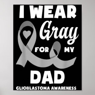 Poster Eu Uso Cinza Para a Conscientização do Glioblastom