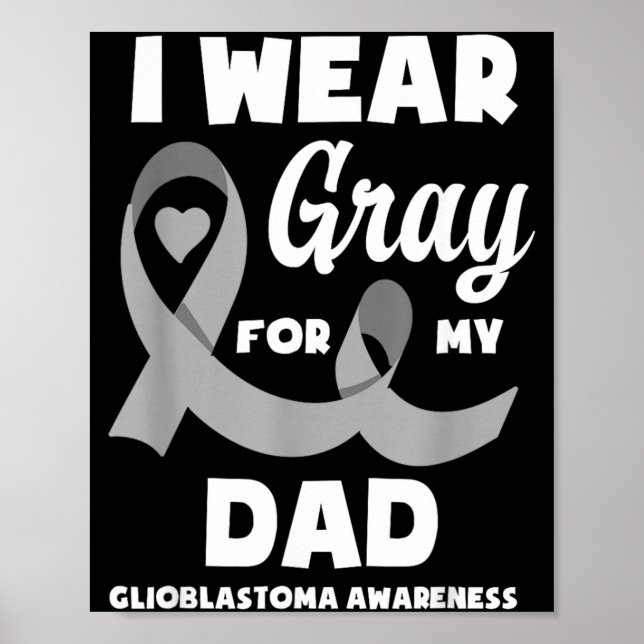 Poster Eu Uso Cinza Para a Conscientização do Glioblastom (Frente)