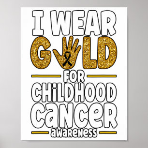 Poster Eu Uso Dourado Para Conscientização do Câncer Infa