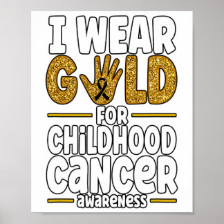 Poster Eu Uso Dourado Para Conscientização do Câncer Infa