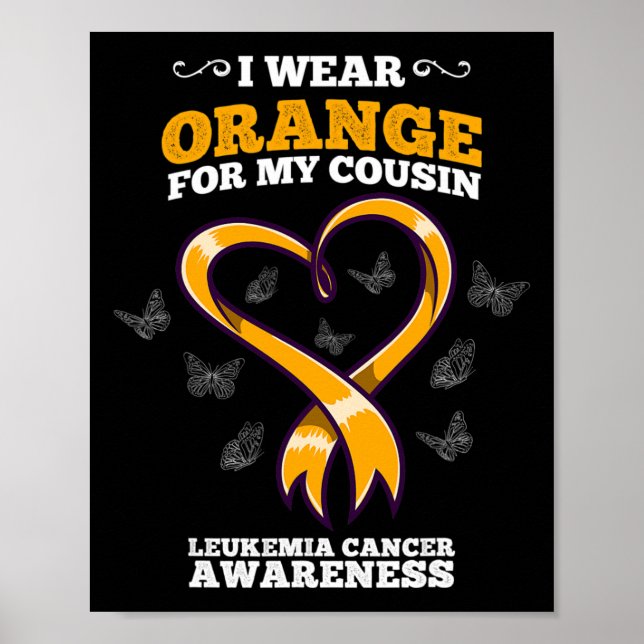Poster Eu Uso Laranja Primo Leucemia Câncer Conscientizaç (Frente)