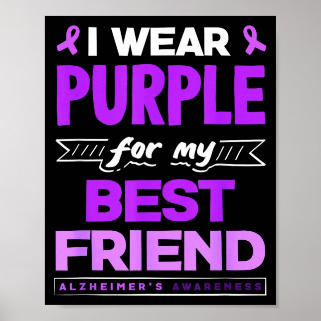 Poster Eu uso roxo para a conscientização do Alzheimer da (Frente)