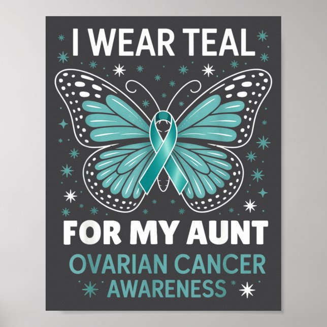 Poster Eu Uso Turquesa Para a Tia - Conscientização do Câ (Frente)