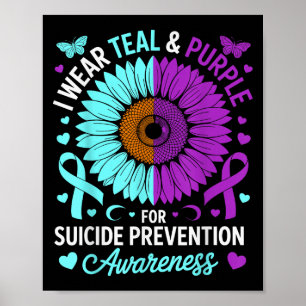 Poster Eu Uso Verde-azulado & Roxo Para Prevenção do