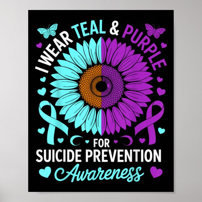 Poster Eu Uso Verde-azulado &amp; Roxo Para Prevenção do  (Frente)