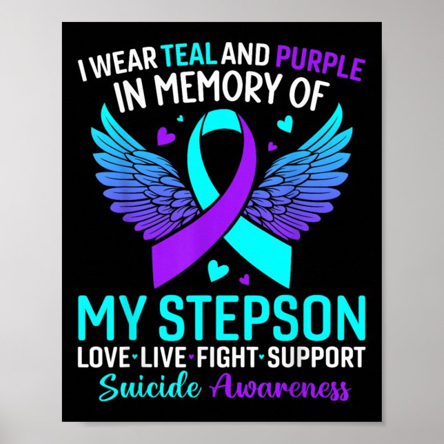 Poster Eu Uso Verde Azulado E Roxo Para Prevenção De Suic (Frente)