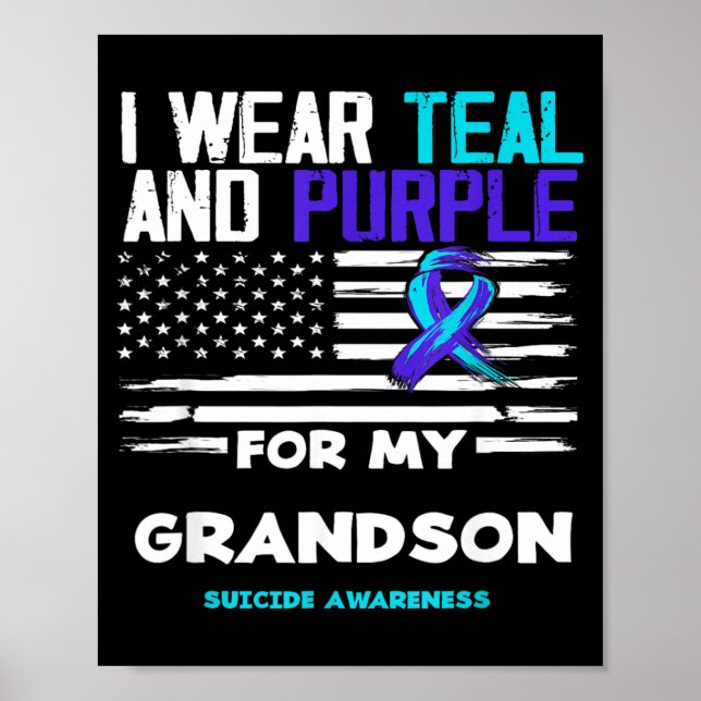 Poster Eu Uso Verde Azulado E Roxo Pela Conscientização d (Frente)