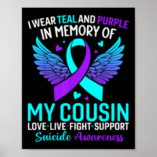 Poster Eu Uso Verde e Roxo Para a Prevenção do Suicídio d